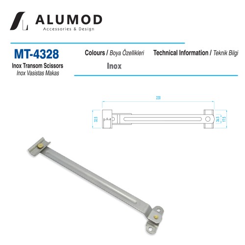 MT-4328 İnox Vasistas Makas 22 cm